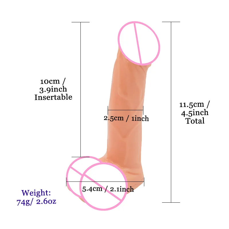 4 Inch Realistic Small Dildo Beginner Anal Plug Soft Anal Dildo Curved Shaft and Balls Adult Sex Toy Women Men Couple sex toys