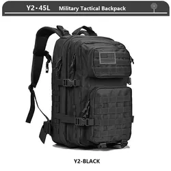 Rugged Large Waterproof Tactical Backpack (Y2 BLACK)
