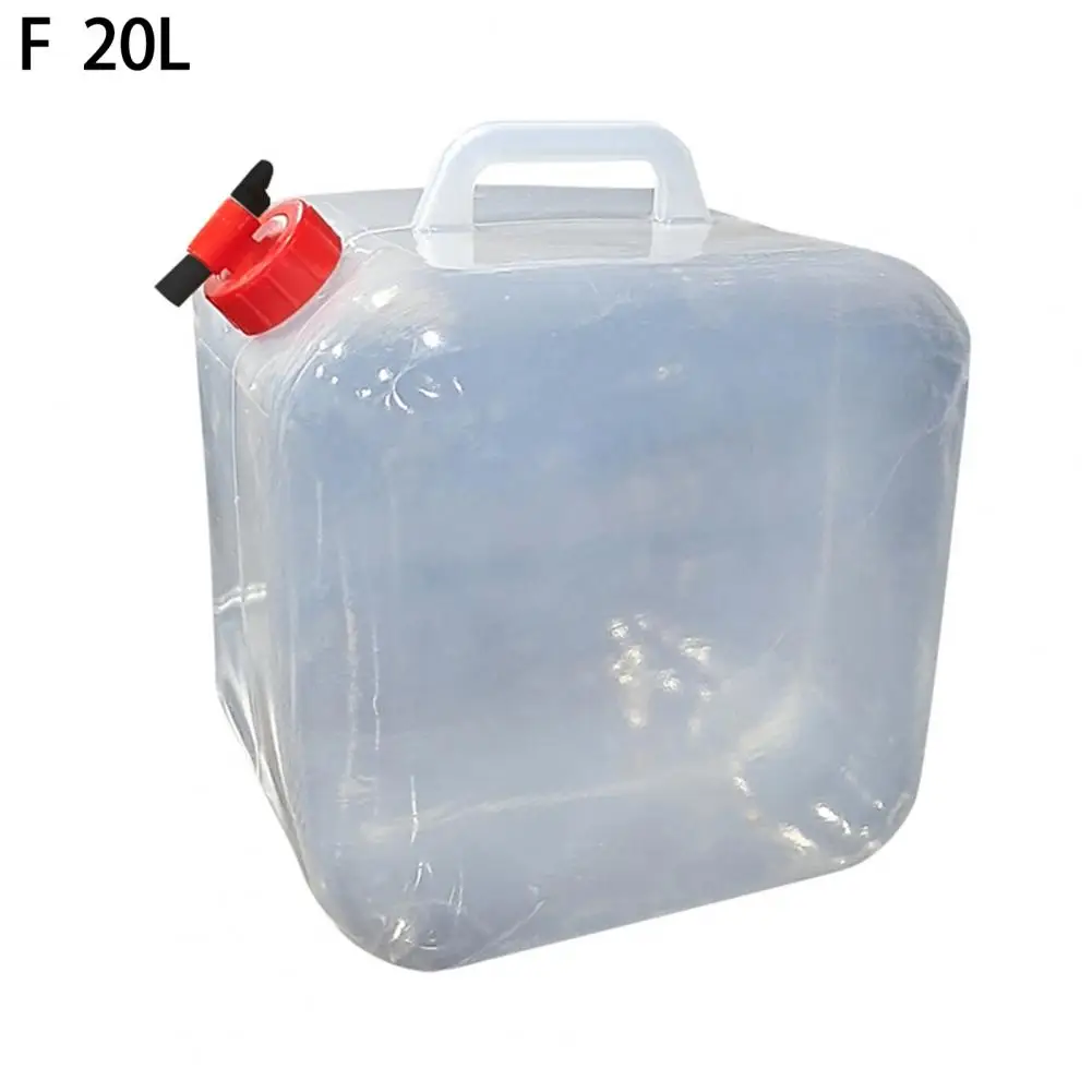 

Reliable High Capacity Space-saving Ergonomic Handle Collapsible Water Container Transparent Water Bag Hiking Supplies