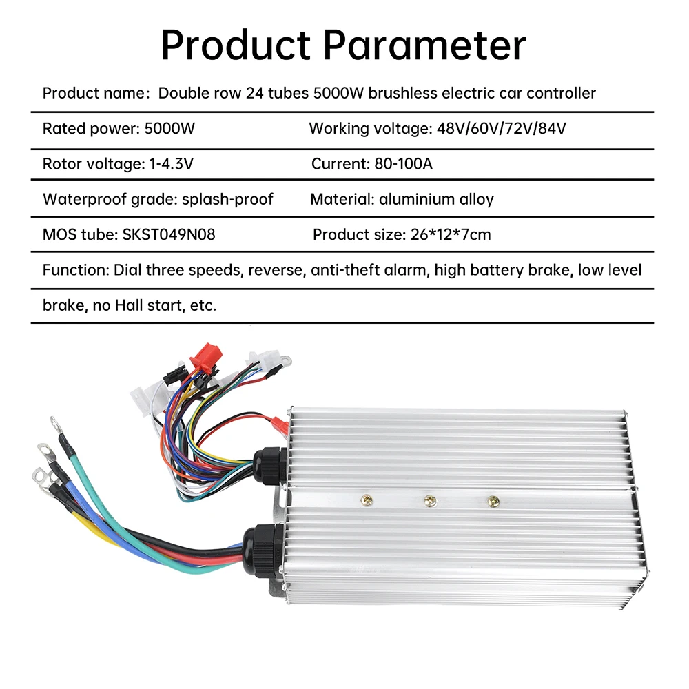 3X Contrôleur FOC Tricycle 48V-72V 5000W, Voiture à Batterie