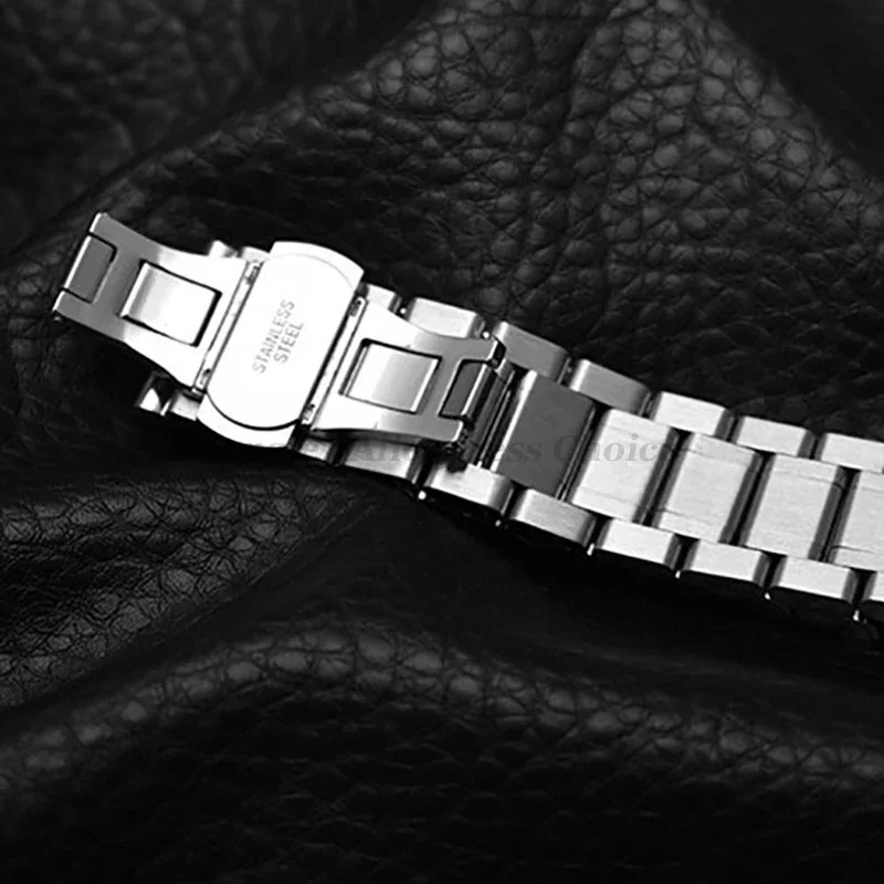 Sleek Stainless Steel Metal Watch Strap - Adjustable Wristband in Various Widths