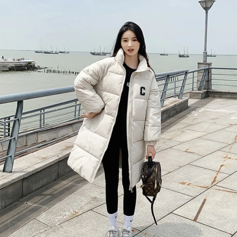 

Formal Down Cotton-Padded Jacket Women Overcoat Korean Long Loose Thick Warm Parker Coat 2024 Winter New Cotton Windbreaker Coat