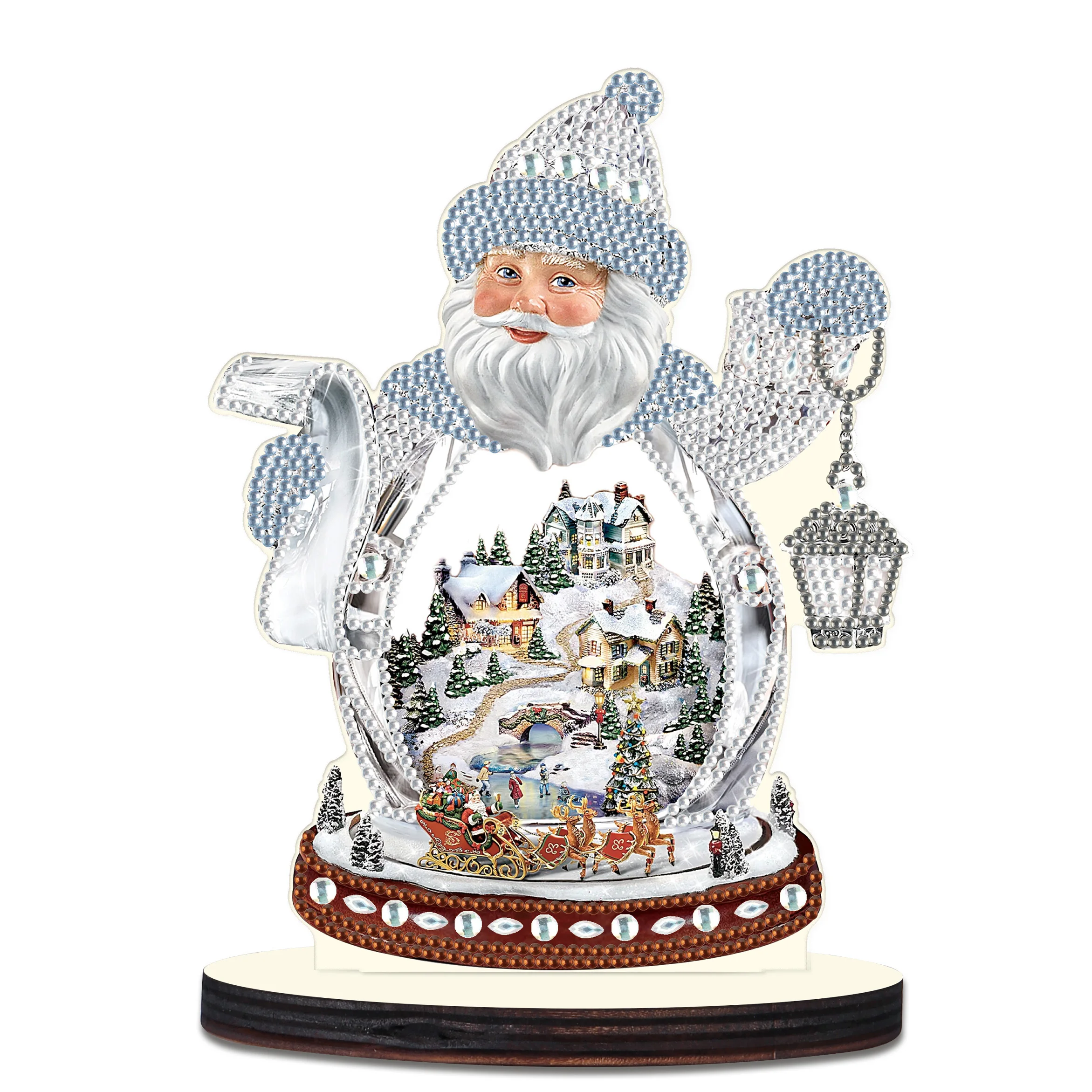 Snow White Santa Claus 5D DIY special shape diamond art desktop ornament set DIY decoration home Christmas desktop decorations