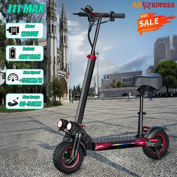 J11 MAX Pieghevole EScooter 1200W Motore 48V 18AH Batteria Per Adulti strada montagna E-Scooter 11 "pollici Pneumatici Città Neve Scooter Elettrico