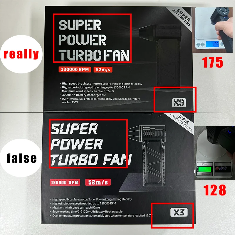 Generation 3 X3 Mini Turbo Fan Three speed adjustment 130,000 RPM Air speed 52m/s Industrial duct fan TYPE-C charging Indicator 5