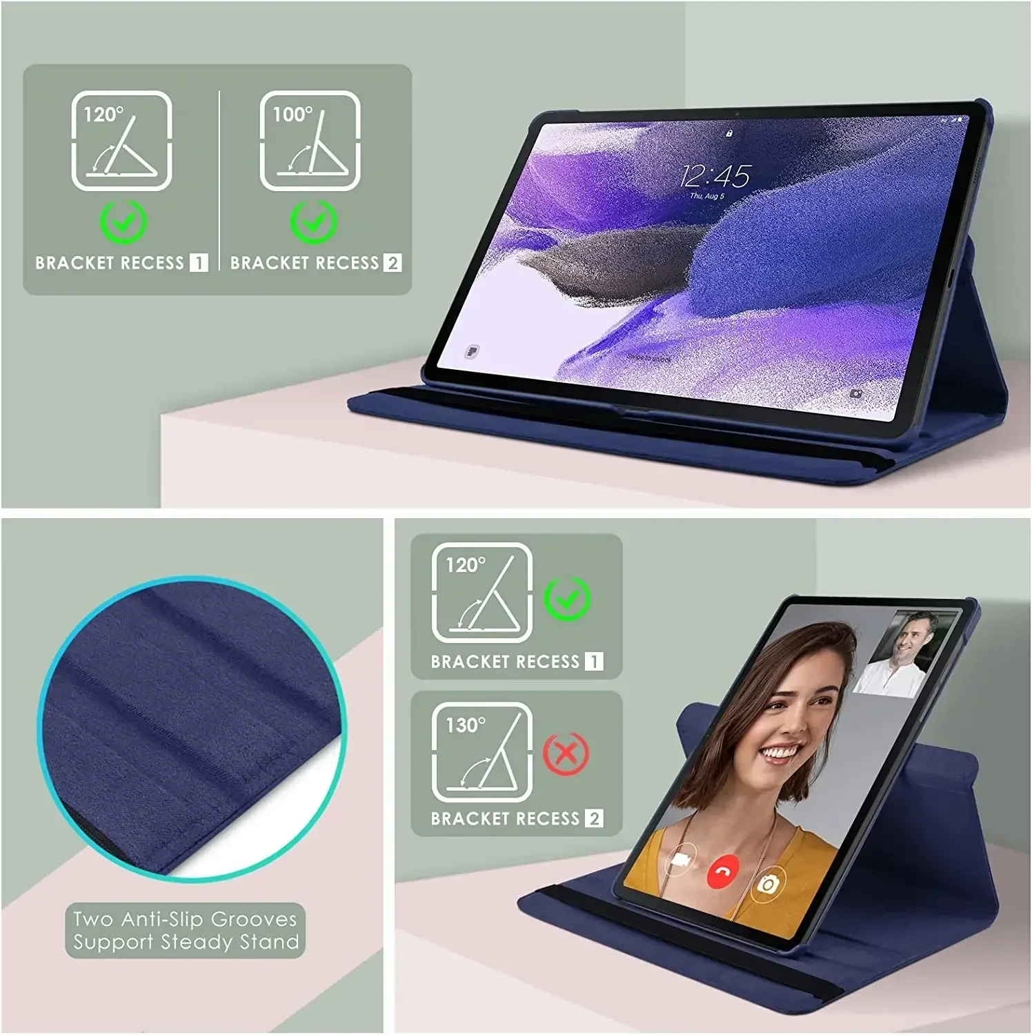 Premium 360 Rotating Tablet Case – Sleek Protection and Versatile Stand Functionality