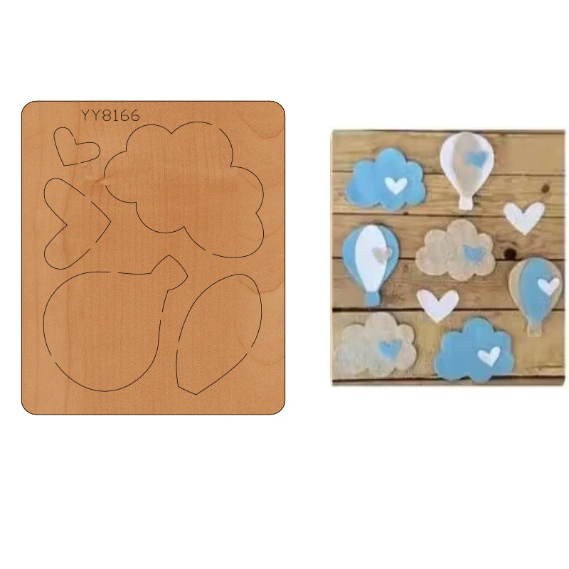 

Hot air balloons and white clouds mold knife model YY8166is suitable for all cutting machines on the market die cuts cutting die