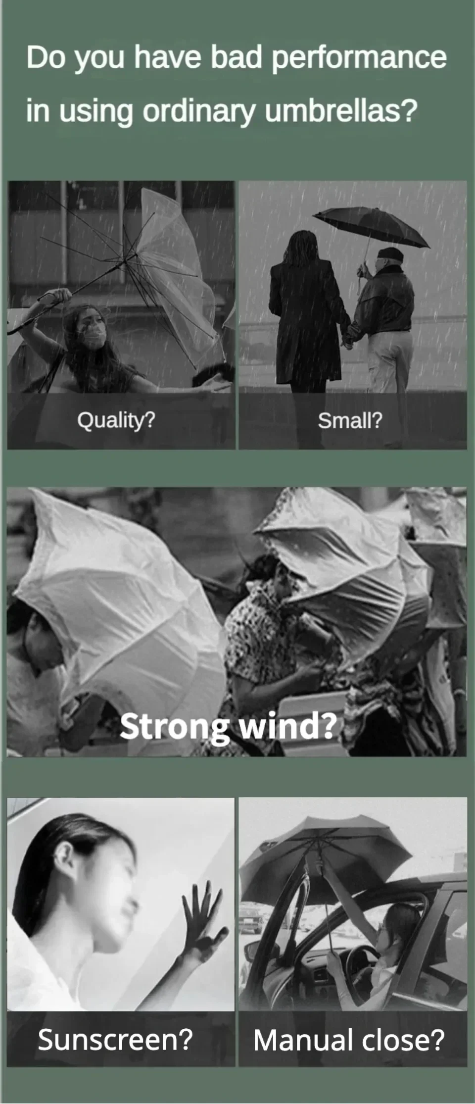 Description Picture 3 of itemSuper Strong Windproof Automatic Folding Men Umbrella, 72 Bone Reinforced, Large Rainproof Sun UV Protection Umbrellas Women