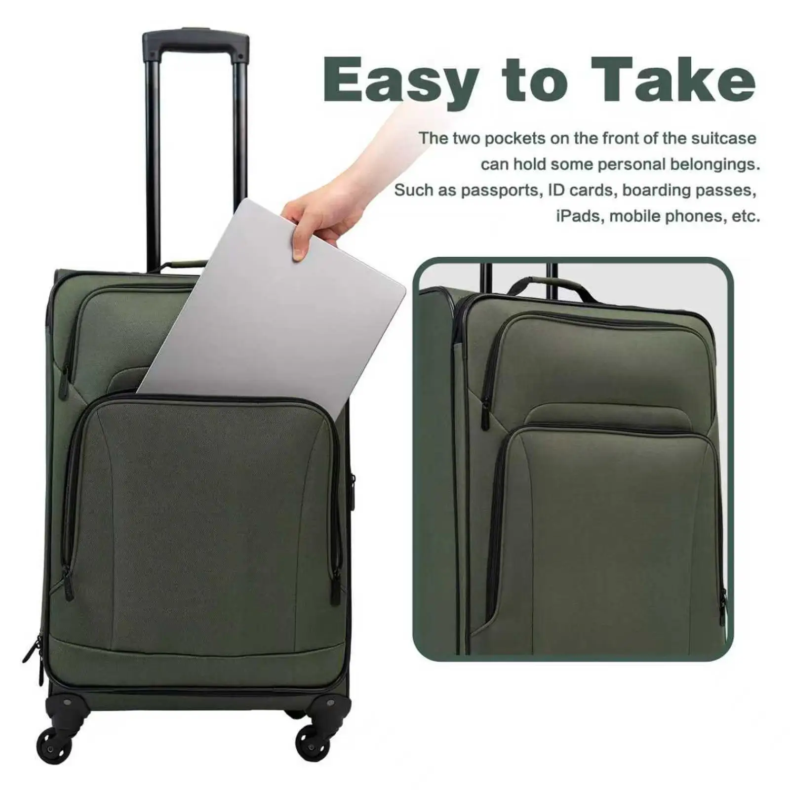 Softside Expandable Suitcase Set 5-piece Lightweight Rolling Luggage for Family Holidays and Business Trips Softside Expandable Suitcase Set 5-piece Lightweight Rolling Luggage for Family Holidays and Business Trips