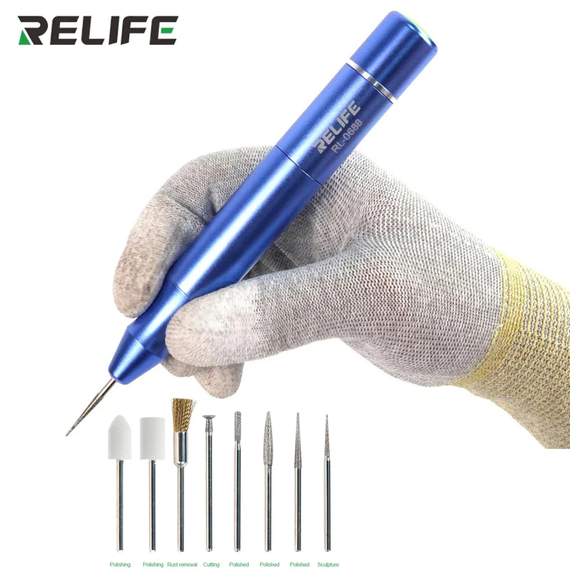 

RELIFE RL-068B Intelligent Charging Grinding Pen Multi-Function Strong Power Press Cutting Polishing IC Grinding CPU Repair Tool