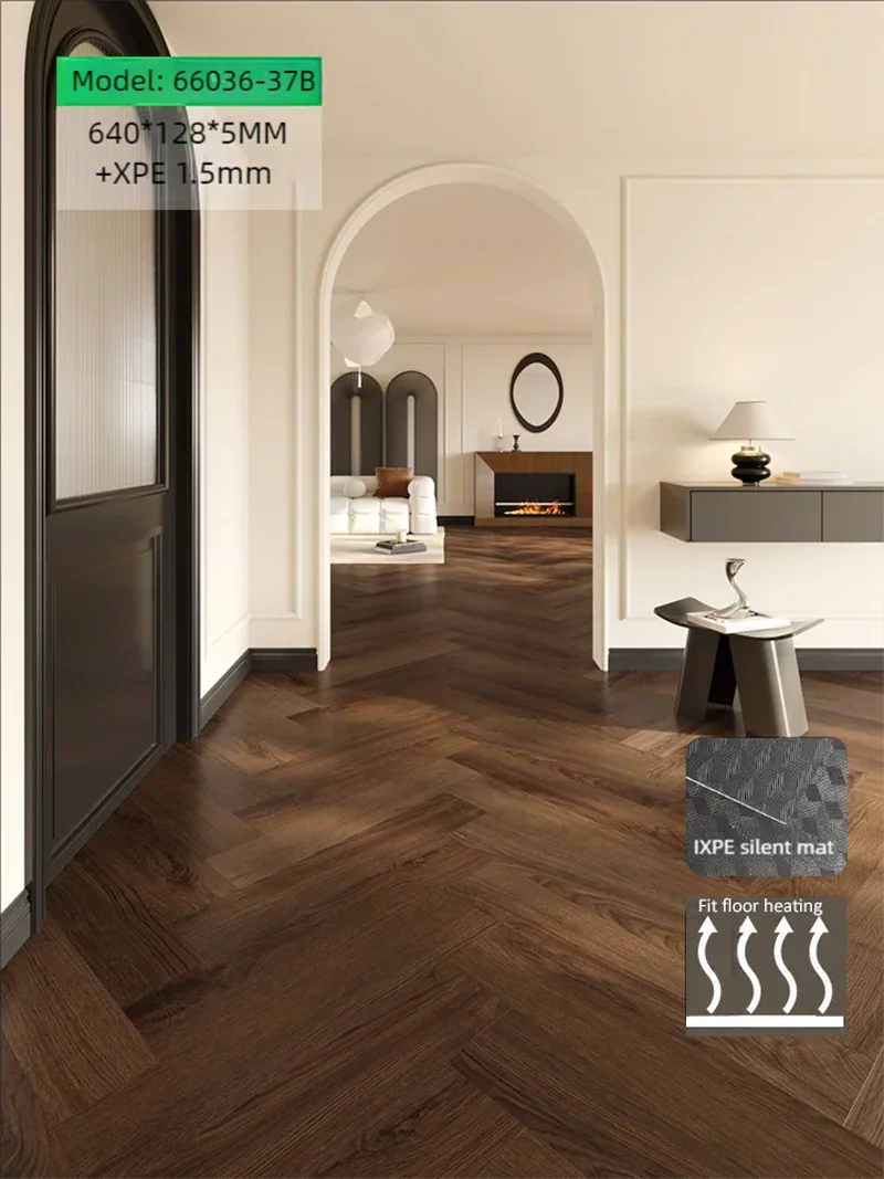 Spc Wood Imitation Floor 640MM X 128MM Excellent Color Beauty Decoration Material