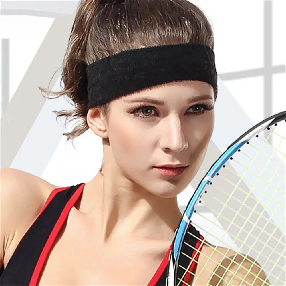 Terry Cloth Tennis Basketball For Yoga Gym Workout Sports Headbands Athletic Sweat Bands Elastic Hair Bands Cotton Sweatband