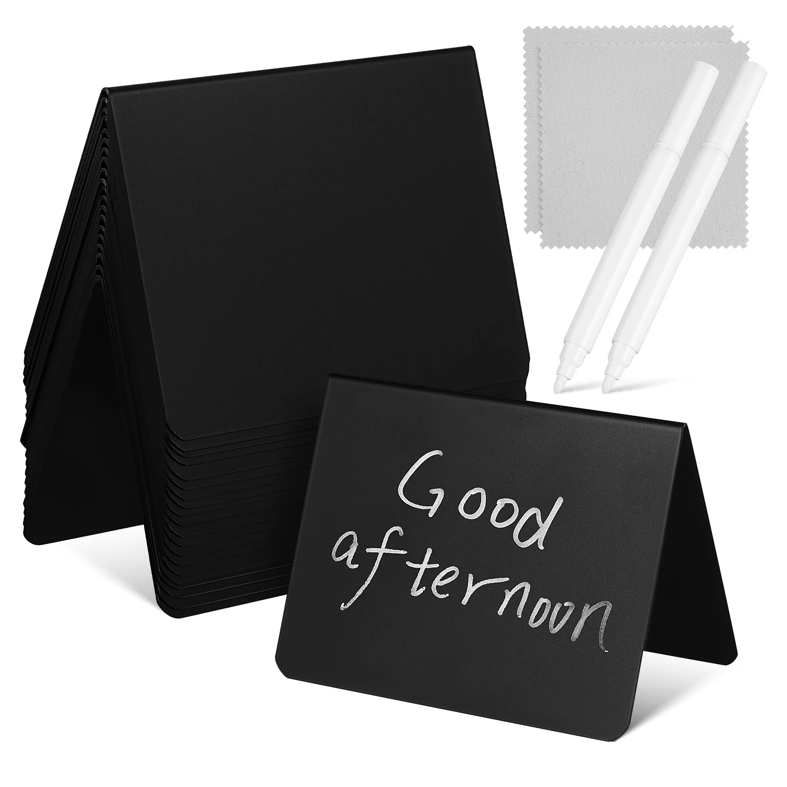 

Mini Chalkboard Signs Writing Chalkboards Food Labels With Pens Cleaning Cloth Party Seat Card Small Blackboard