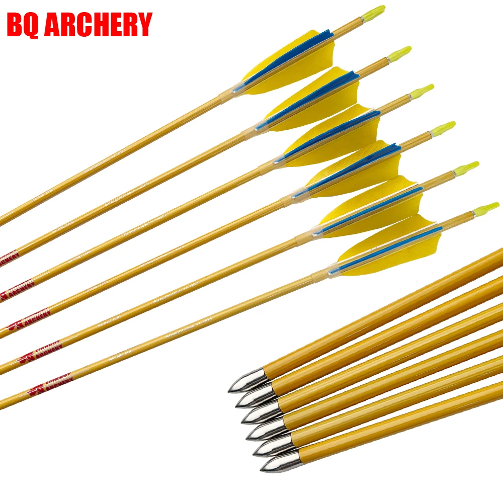 12 Flèches Carbone Spine 350-900 + 12 Pointes + 12 Encoches | ID 4.2mm, Longueur 30.5 Pouces, Précision 0.003
