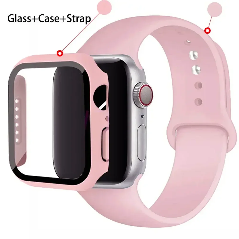 Premium Silicone Sport Band with Glass and Protective Case