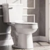 Two Piece Elongated Toilets ADA Chair Comfort Height 16.5" Powerful Single Flush 1.28 GPF 12” Rough in With Side Trip Lever 6