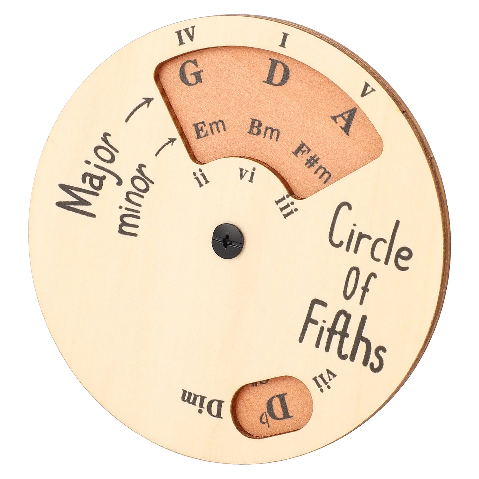 Wooden Melody Tool Round Circle Of Fifths Wheel Guitar Chord Wheel for Musicians