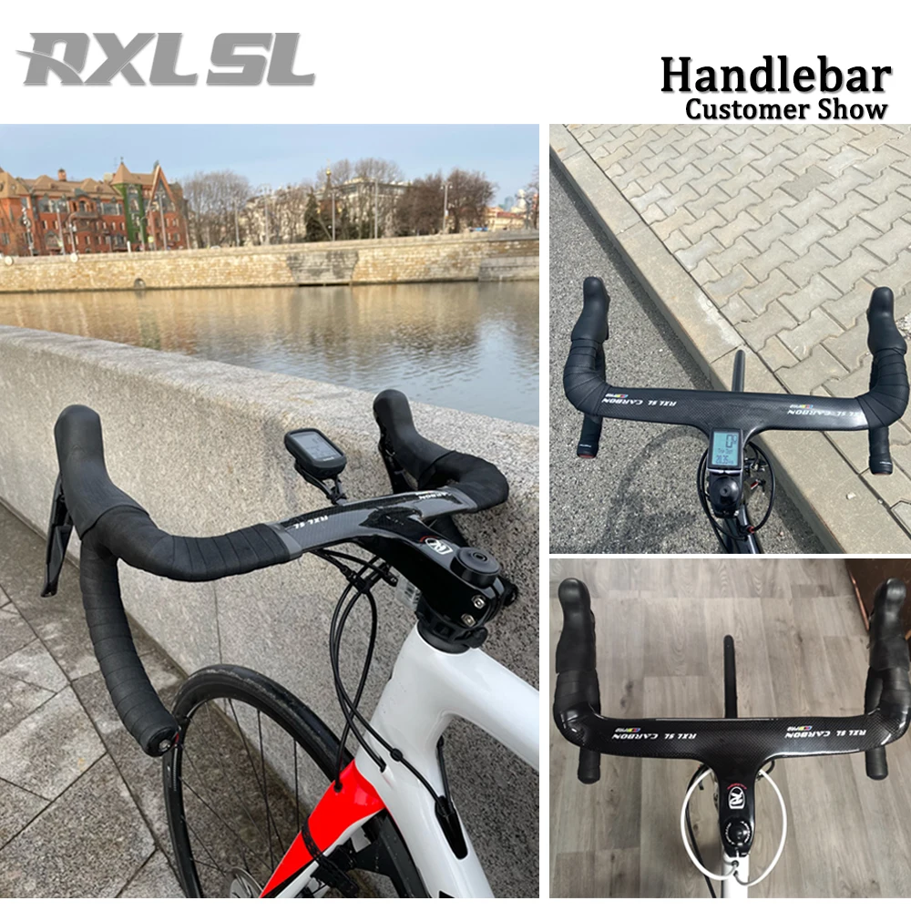  RXL SL Manillar integrado de carbono para bicicleta de carretera,  barras aerodinámicas para bicicleta, manillar de carbono, manillar de  bicicleta de carretera, barras de caída integradas, manillares de bicicleta  de carreras