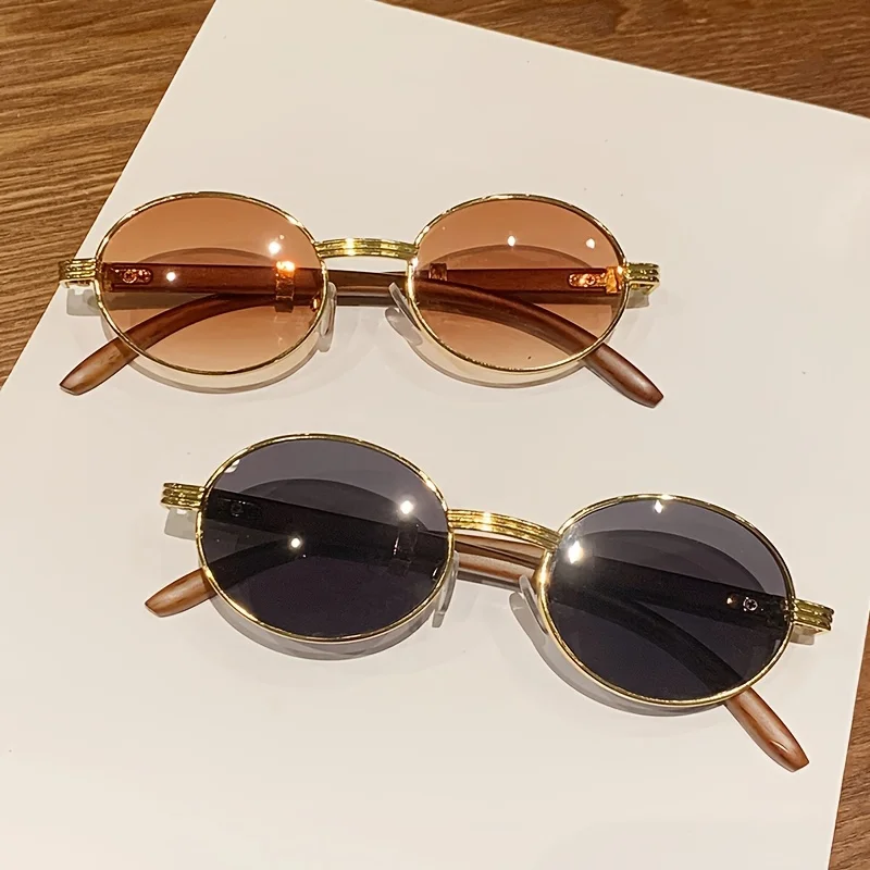 Fashion Oval Sunglasses Women Retro Trend Outdoor Metal Sun Glasses High Quality Classic Men Luxury Brand Eyewear UV400 Goggles