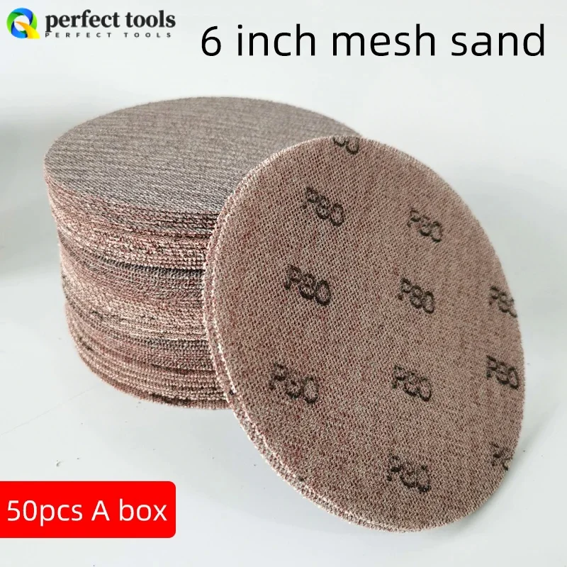 6 Pollici 150Mm Dry Mesh Sand Car Atomic Ash Putty Lucidatura Rotonda Autoadesiva Floccaggio Adatto Per Carta Vetrata Pneumatica Mirka