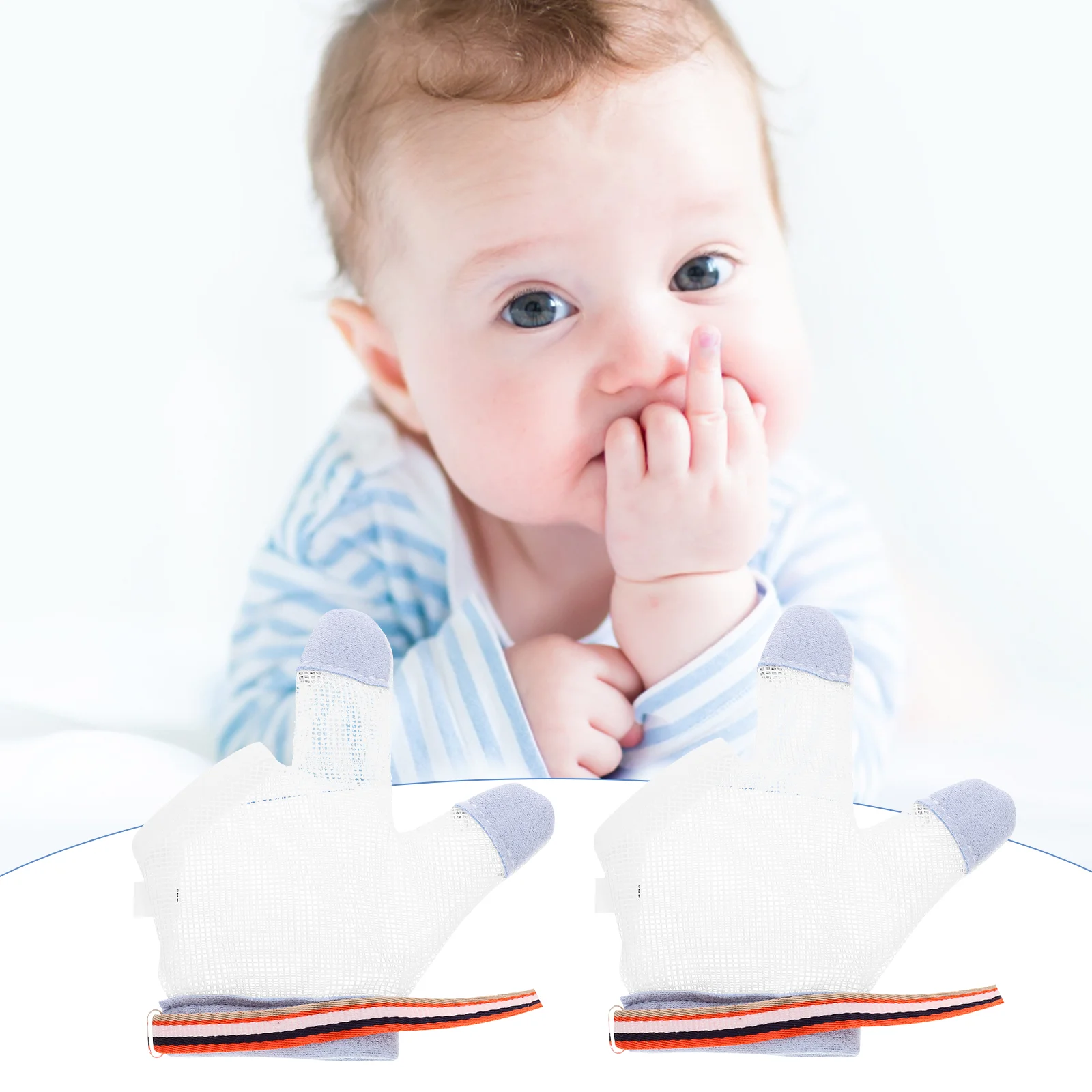 

Anti-eating Gloves Bite Resistant Breathable Hand Protector Nylon Mittens for Baby