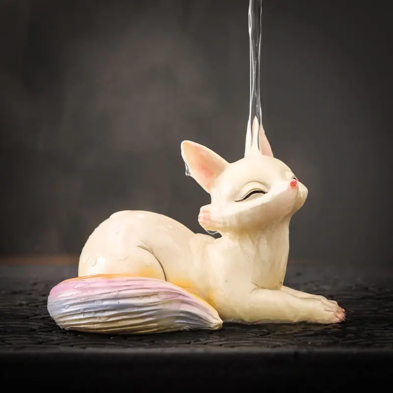 Tea Pet Ornaments Color-changing Tea Pet Ornaments Love The Little Fox Watering Color-changing Tea Pets Office Home Table Pet Ornaments