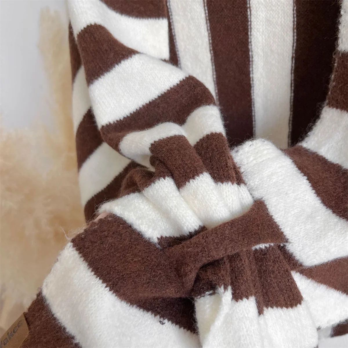 Autumn Winter Korean Women Multi-functional Neck Wraps Wool Blended Triangular Shawl Female Thickened With Knitted Warm Shoulder