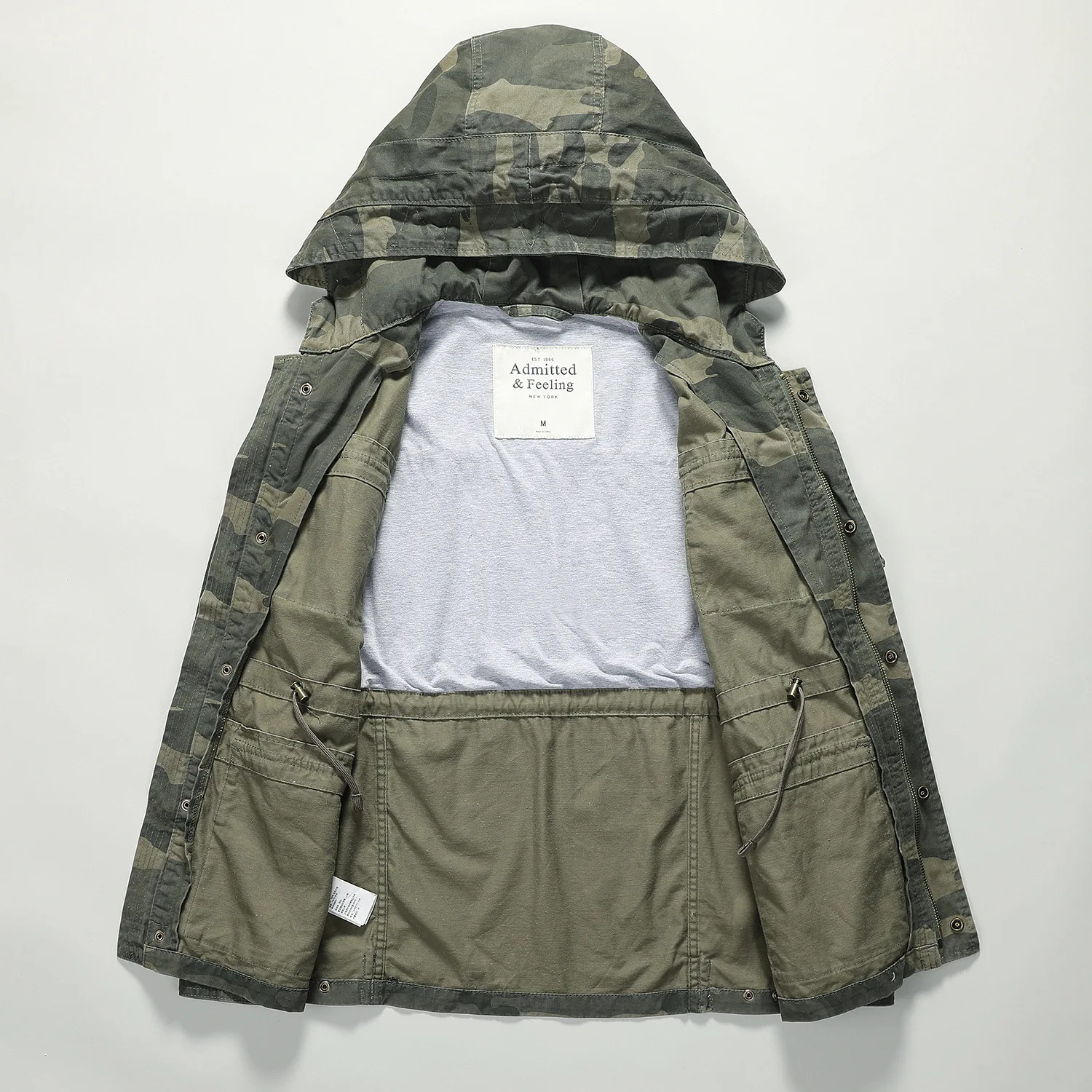 Men's Casual Autumn Jacket Heat Resistant Cotton Hoodie Multi Pocket Tactical Camouflage Winter Coat Hiking Jacket