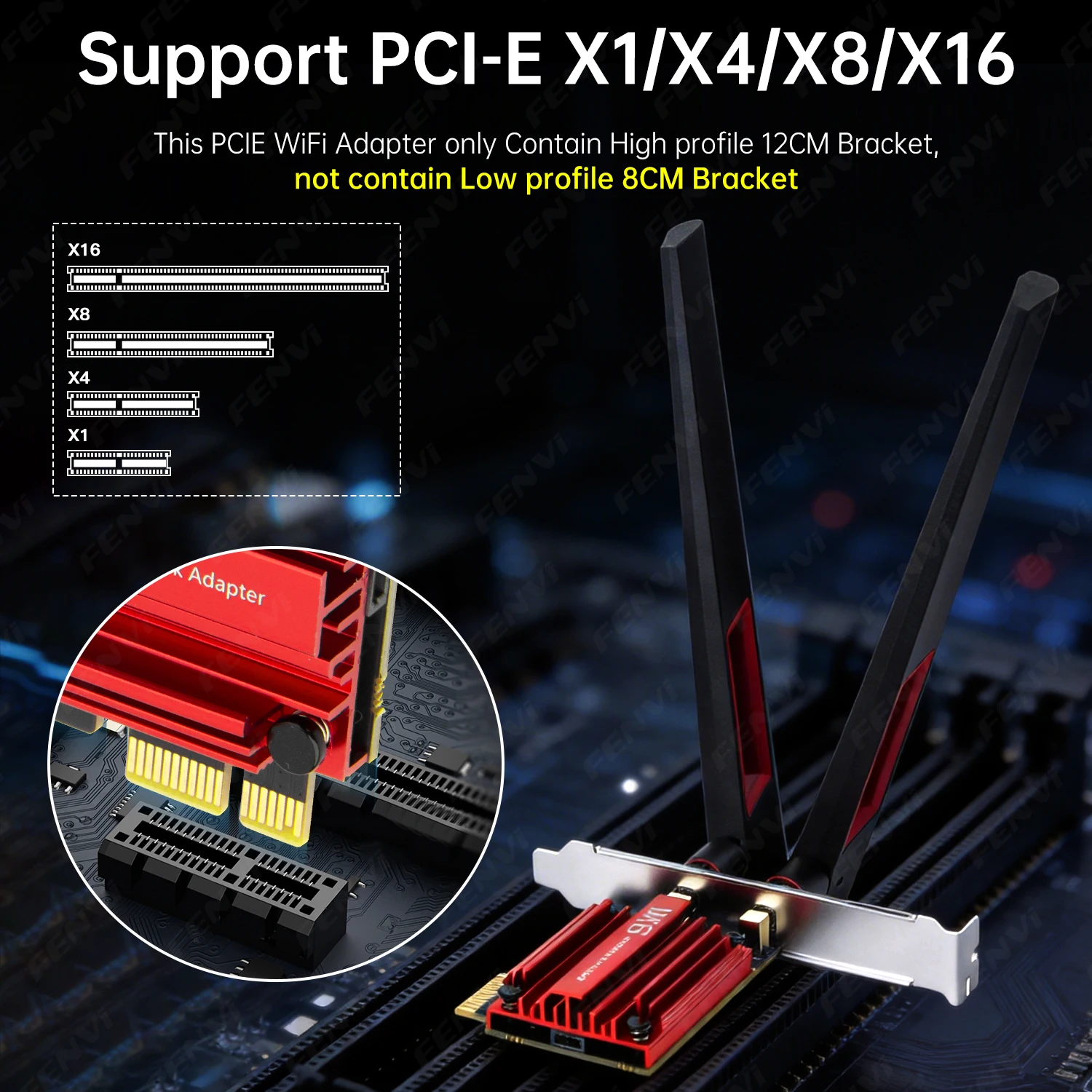 WiFi 7 BE6500 MT7925 PCI-E 어댑터 BT5.4 6500Mbps 트라이 밴드 2.4G/5Ghz/6Ghz 802.11BE 무선 네트워크 어댑터 AMD PC Win 10/11용