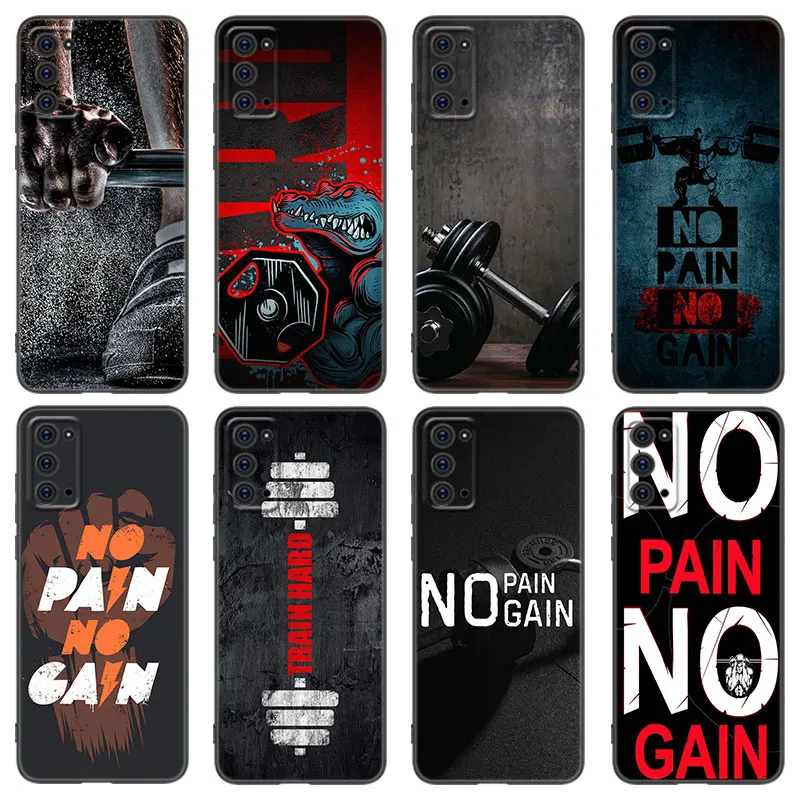 No Pain No Gain Gym Fitness Case Per Samsung M30 M31 S Note 10 Lite 20 Ultra M11 M12 M21 M22 M23 M32 M33 M52 M53 J2 Pro J4 J6 J8
