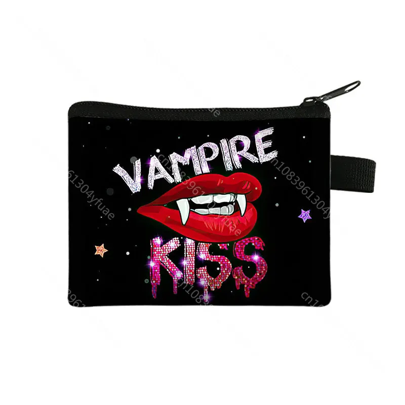 The Vampire Diaries Print Coin Purse TVD Women Wallets Team DAMON Money Coin Bags ID Credit Card Key Earphones Holder Gift