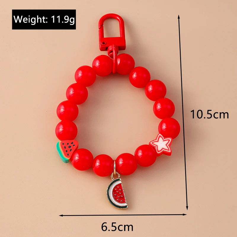 Hübsche handgemachte Perlen Armband Schlüssel bund Armband Schlüssel ring Anhänger für Frauen Mädchen Handtasche Dekor DIY Kinder schmuck Accessoires – Detail 9