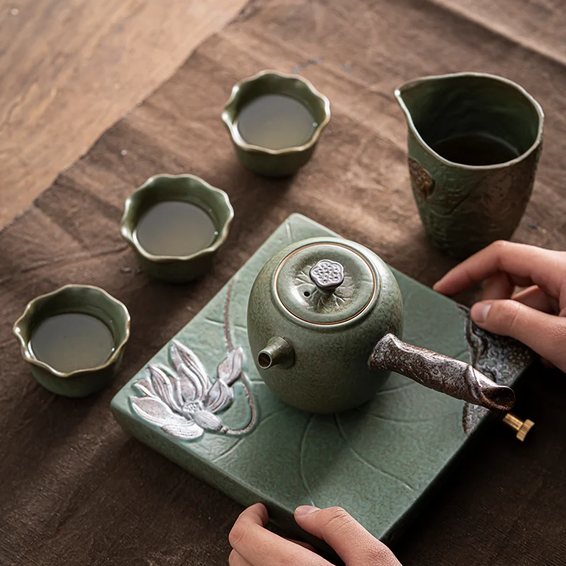 

6pcs Ceramic Tea Set Porcelain Service Travel Tea Cup Set Chinese Kung Fu Tea Set Handmade Tea Ceremony Juego De Te Teaware 5