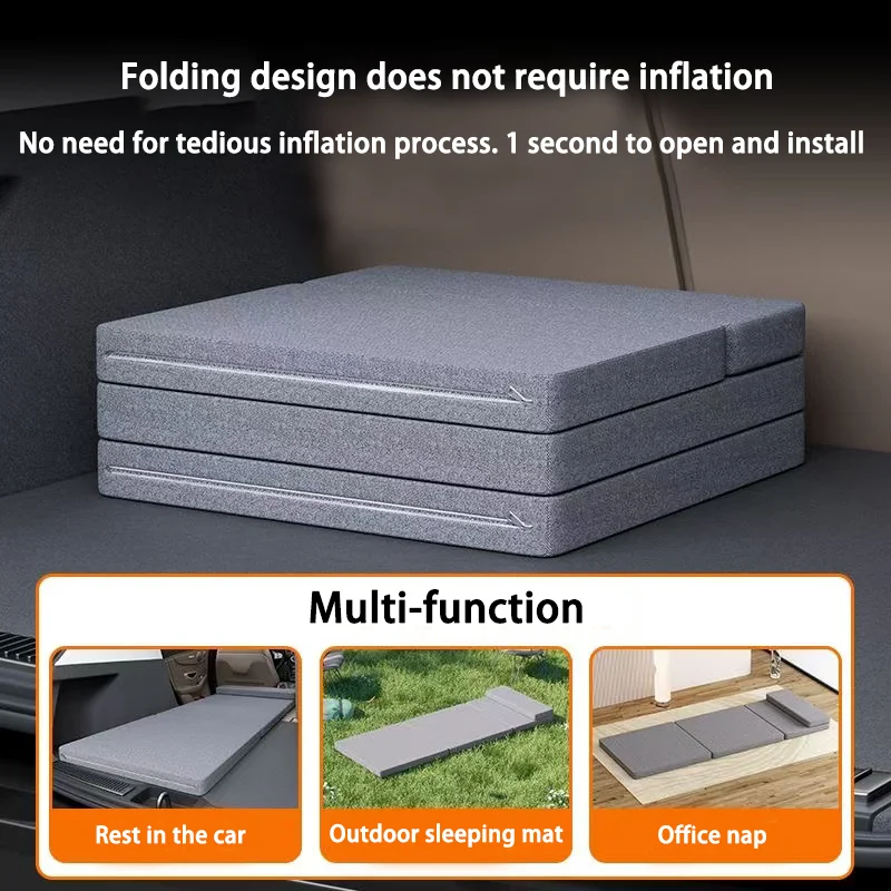 Car Sleeping Mattress Folding Camping Bed Travel Sleeping Pad Office Rest Mat Car Rear Extension Board