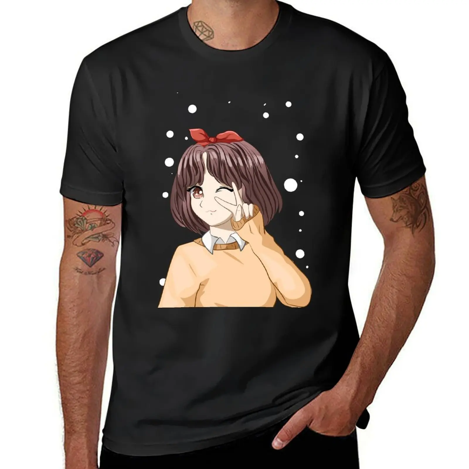 

Cute anime girl on sweater, anime girl, baby girl T-shirt summer top plain Blouse plain t shirts men