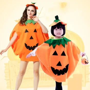 Halloween Pumpkin Grament Costume Cosplay Clothing Hat Set Halloween Party Supply Christmas Halloween Gift for Adult and Kid
