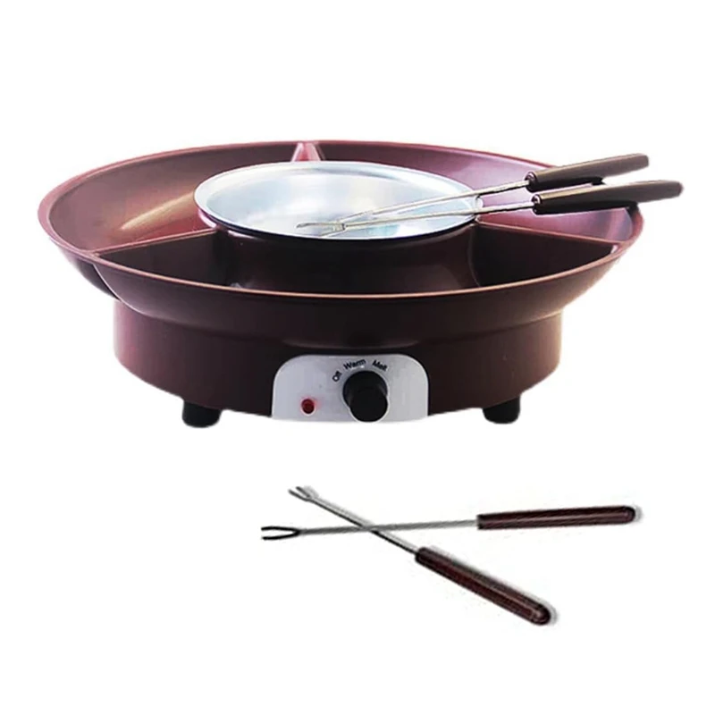 Fondue Pot Set,Electric Chocolate Fondue Maker With 4 Forks, Cheese Melting Machine Kit,Temperature Ctrol.EU Plug Durable
