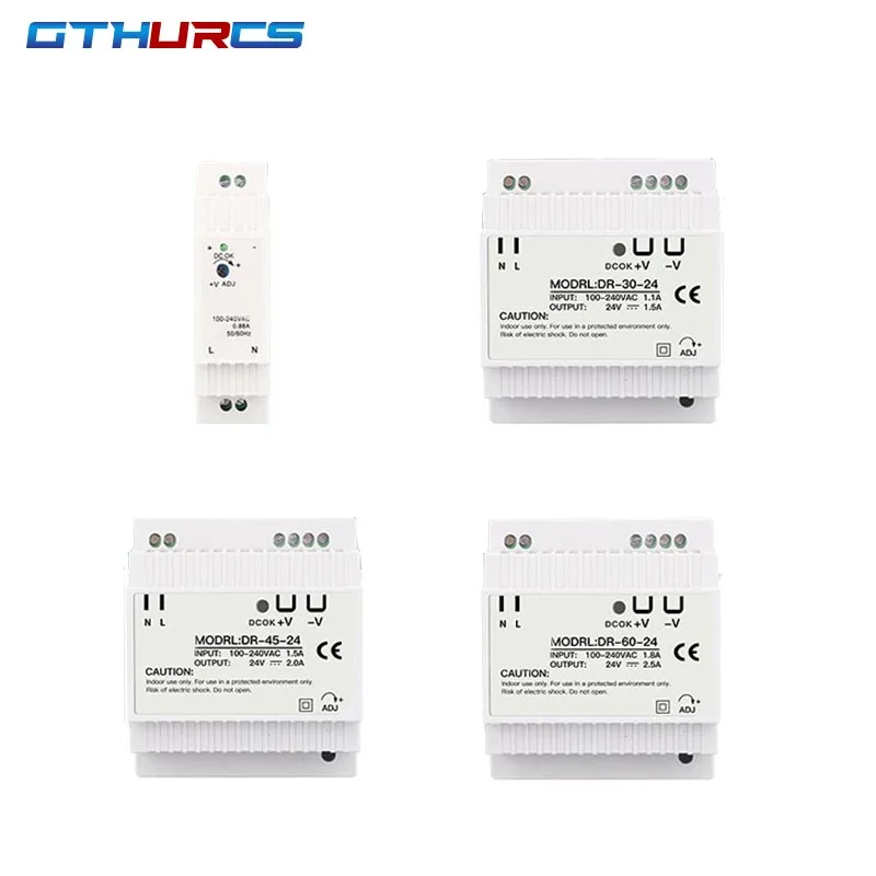 DR-15 DR-30 DR-45 DR-60 -5/12/15/24 15W 30W 45W 60W Single Output 5V ...
