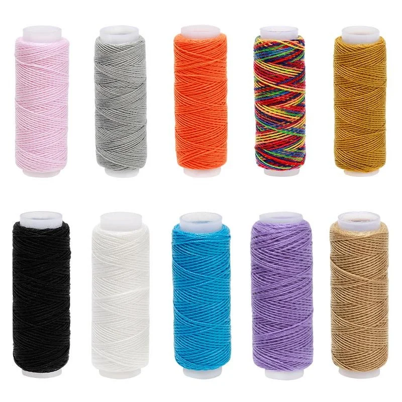 10Pcs 20S/3 데님 바느질 스레드 롤 두꺼운 청바지 캔버스 가방 바느질을위한 혼합 색상 스레드 100% 폴리 에스터 소파 바느질 용품
