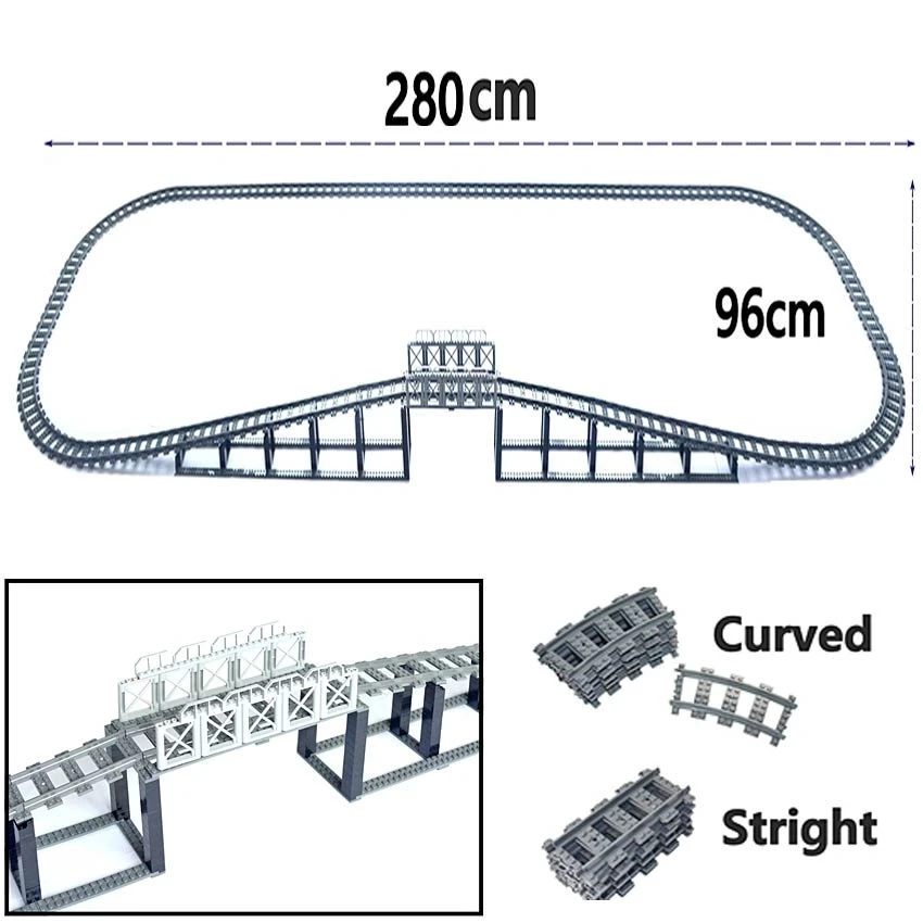 hocadon 40 Pièces Rails de Blocs de Construction de la Ville, Accessoires  d'Extension City Train, Rails de Ville pour Cadeau Enfants : :  Jeux et Jouets