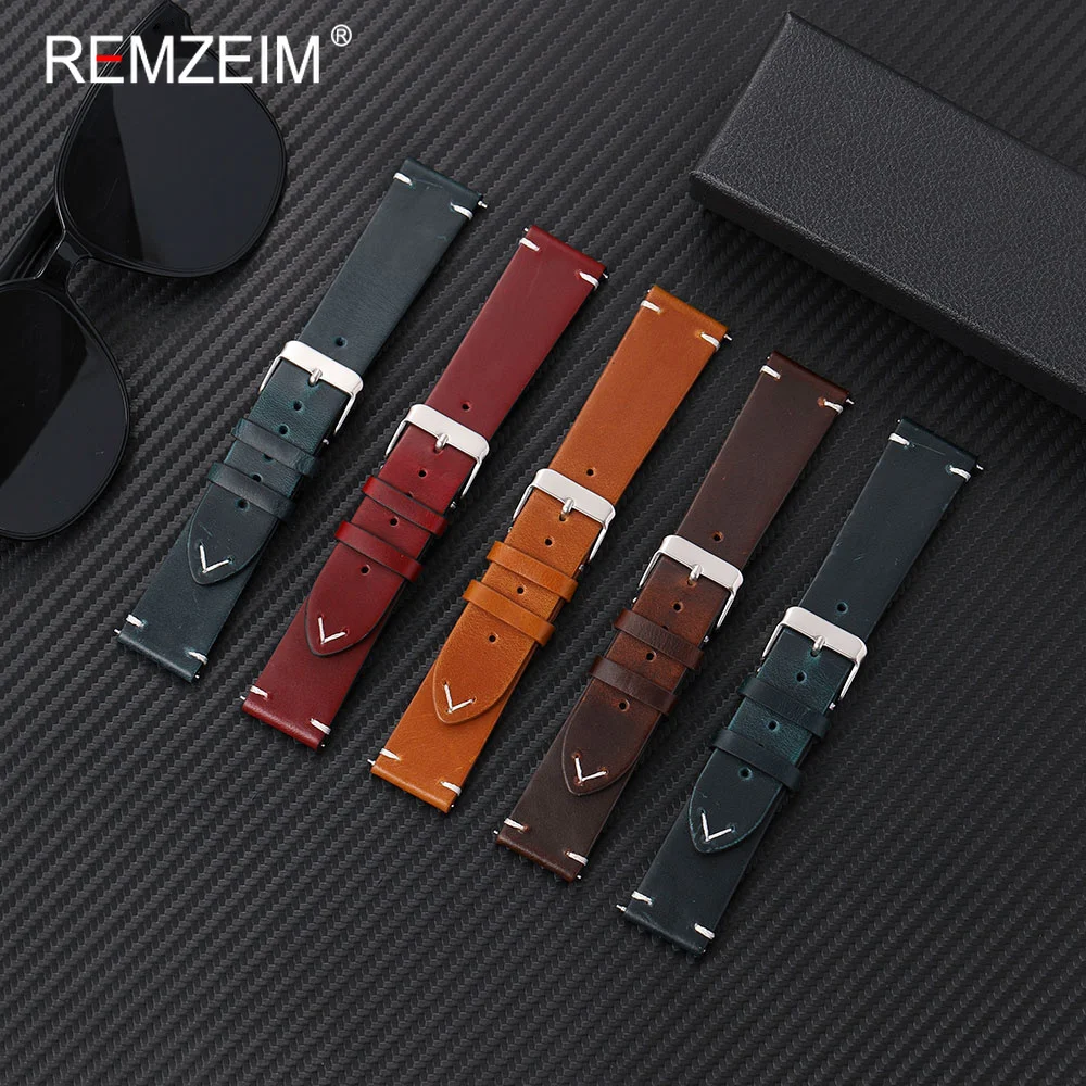 Premium Calfskin Leather Quick Release Watch Strap - Fashion Business Style