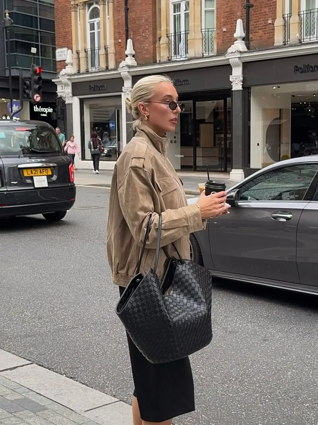 Women Suede Jacket – Stand Collar Casual Outerwear With Zipper Pockets, Loose Fit Coat