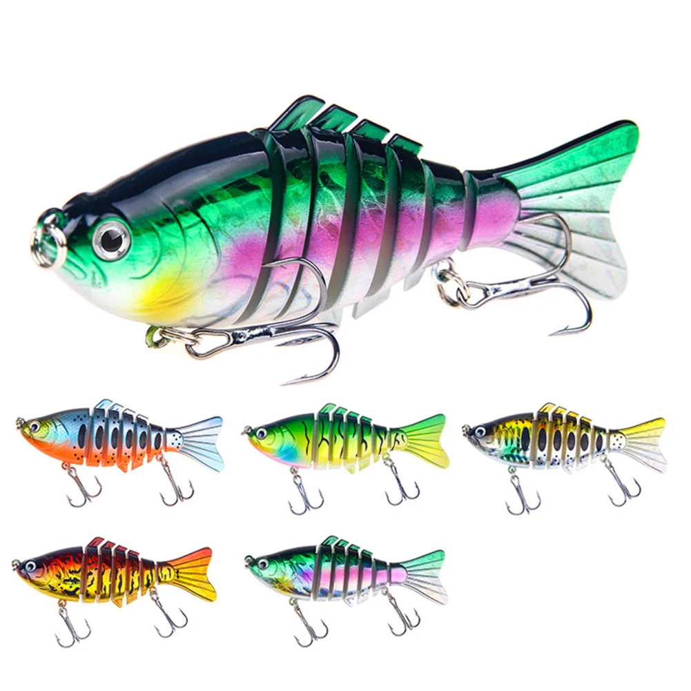 

5Pcs Lifelike Bait Fishing Lures For Bass Trout Perch 7-Jointed Swimbait Hard Bait Freshwater Saltwater Fishing Gear 15.6g/10cm