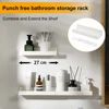Bathroom Shelf No Drill Organizer Shower Storage Rack White Corner Shelves Wall Mounted ABS Toilet Shampoo Holder For Kitchen 2