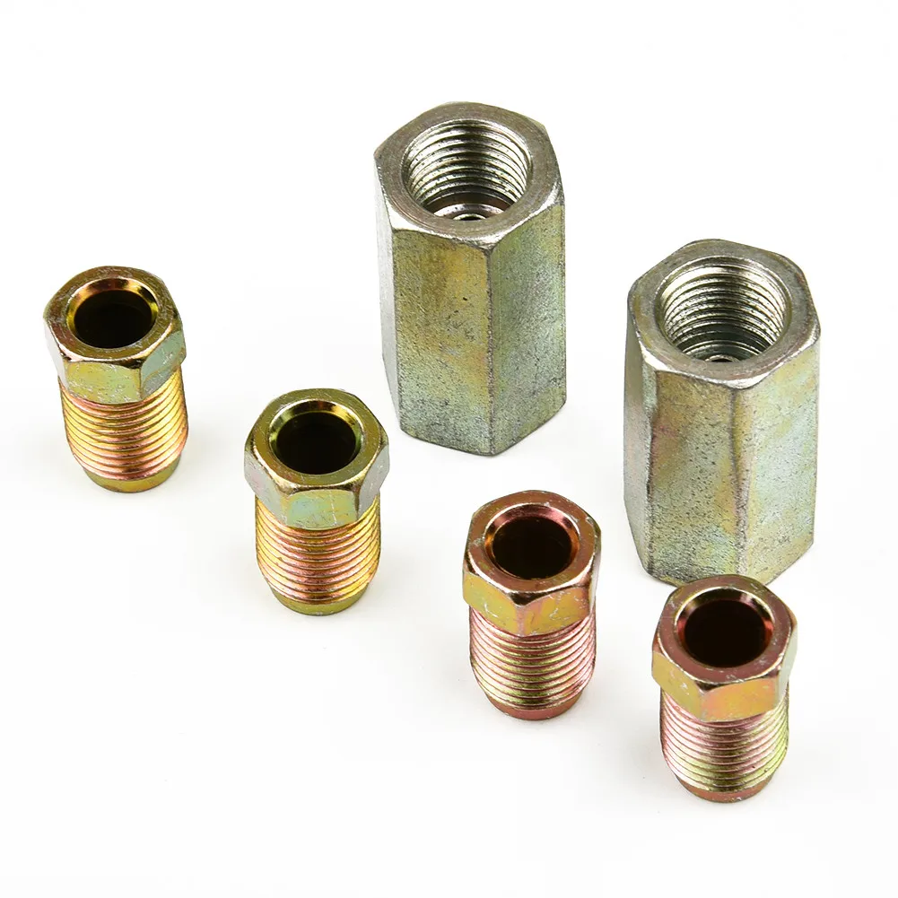6 Stück Bremsleitung, 2 Menge, 2-Wege-Bremsleitungsverbinder mit 4 M10 10 mm männlichen Bremsmuttern, kurz, 3/16 Zoll Union 10 mm x 1 mm – Detail 11