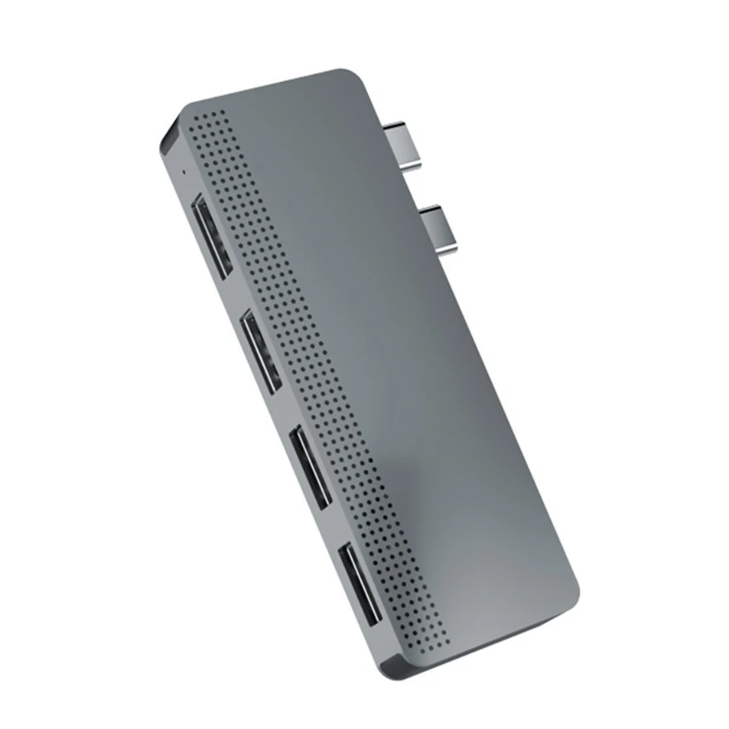 Rocketek MH482 Dual Type-C Hub forMacBooks Air /MacBooks Pro13'' Docking Station USB 2.0 Splitter Adapter 5Gbps
