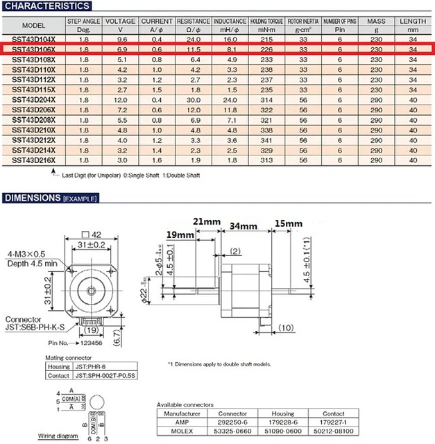 43D1060 Double D-axis 1.8° 2-phase 4-wire 3-phase 6-wire universal 42  stepper motor - AliExpress