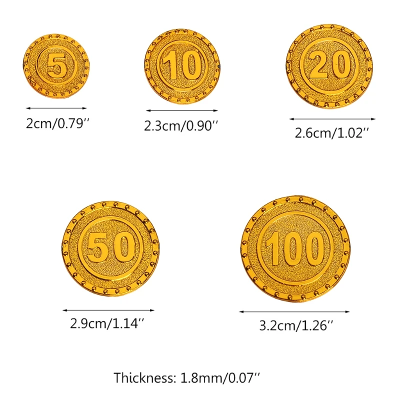 Plastic game coins 100pcs pirates gold for kid party supplies treasure Christmas