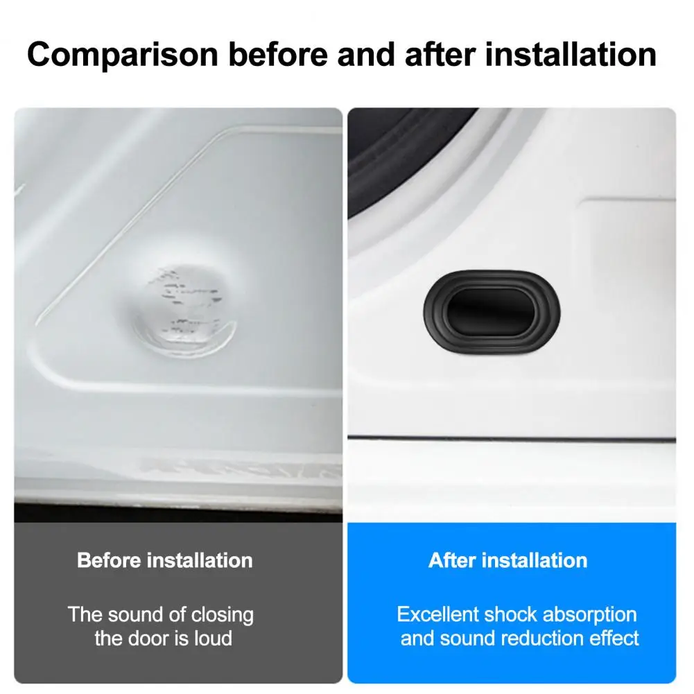 Shock Absorber Gasket Door Noise Gasket Car Door Silicone Pads Car Door Rubber Pads Car Door Rubber Protector Door Shock Absorber Pads Auto Door Shock Absorber Waterproof Car Door Pad Car Shock Pad Noise Reduction Kit 12pcs Adhesive Anti-collision