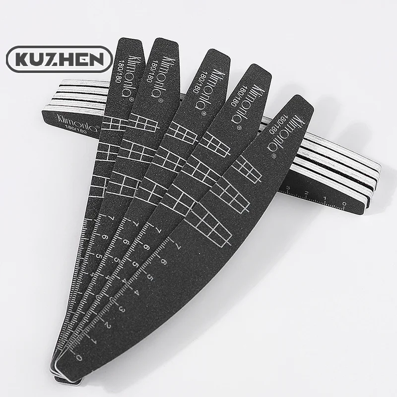 

5Pcs Black Nail Files For Manicure Sanding Double Sided Nail File 120/180 Grit Nail Art Care Tools High Quality Polishing Tools